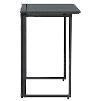 vidaXL Hopfällbart trädgårdsbord svart 90x51x75 cm konstrotting
