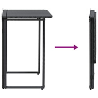 vidaXL Hopfällbart trädgårdsbord svart 90x51x75 cm konstrotting