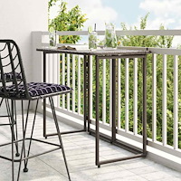 vidaXL Hopfällbart trädgårdsbord brun 90x51x75 cm konstrotting