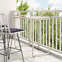 vidaXL Hopfällbart trädgårdsbord ljusgrå 90x51x75 cm konstrotting