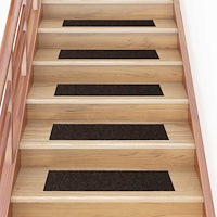 vidaXL Trappmattor självhäftande 30 st mörkbrun 76x20 cm rektangulär