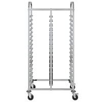 vidaXL Brickvagn med 32 GN-behållare 75x55x162,5 cm rostfritt stål