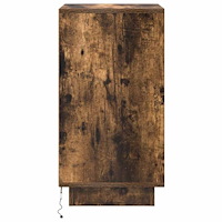 vidaXL Sängbord med LED-lampor rökt ek 38x34x65 cm