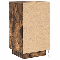 vidaXL Sängbord med LED-lampor rökt ek 38x34x65 cm