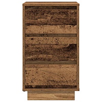 vidaXL Sängbord med LED-lampor gammalt trä 38x34x65 cm