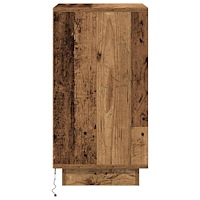 vidaXL Sängbord med LED-lampor gammalt trä 38x34x65 cm
