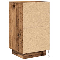 vidaXL Sängbord med LED-lampor gammalt trä 38x34x65 cm