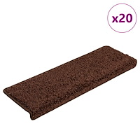 vidaXL Trappmattor 20 st 65x21x4 cm bruna rektangulära kanter