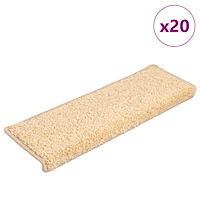 vidaXL Trappmattor 20 st 65x21x4 cm krämfärgade rektangulära kanter