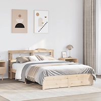 vidaXL Sängram med huvudgavel 120x190 cm massiv furu