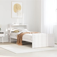 vidaXL Sängram med huvudgavel utan madrass vit 90x200 cm