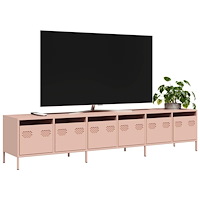 vidaXL Tv-bänk rosa 202x39x43,5 cm kallvalsat stål