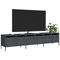 vidaXL Tv-bänk antracit 202x39x43,5 cm kallvalsat stål