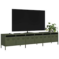 vidaXL Tv-bänk olivgrön 202x39x43,5 cm kallvalsat stål