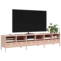 vidaXL Tv-bänk rosa 202x39x43,5 cm kallvalsat stål