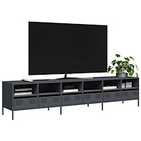 vidaXL Tv-bänk antracit 202x39x43,5 cm kallvalsat stål