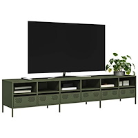 vidaXL Tv-bänk olivgrön 202x39x43,5 cm kallvalsat stål