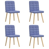 vidaXL Matstolar 4 st Jeans blått tyg
