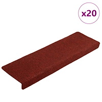 vidaXL Trappmattor självhäftande 20 st Bordeaux röd 65x21x4 cm