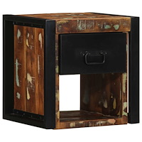 vidaXL Sängbord flerfärgat 40x35x40 cm massivt trä återvunnet