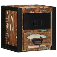 vidaXL Sängbord flerfärgat 40x35x40 cm massivt trä återvunnet