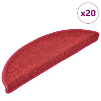 vidaXL Trappmattor 20 st 56x17x3 cm bordeaux halvrunda
