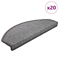 vidaXL Trappmattor 20 st 65x24x4 cm mörkgrå halvrunda stora