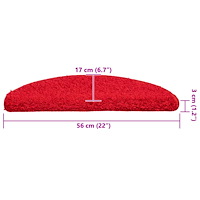 vidaXL Trappmattor 20 st Röd 56x17x3 cm