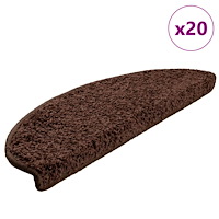 vidaXL Trappmattor 20 st 65x21x4 cm bruna halvrunda stora