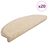 vidaXL Trappmattor 20 st 65x21x4 cm krämfärgade halvrunda stora