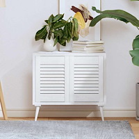 vidaXL Skåpsdörrar lamelldesign 2 st vit 39,5x29,5 cm