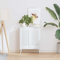 vidaXL Skåpsdörrar lamelldesign 2 st vit 61,5x29,5 cm