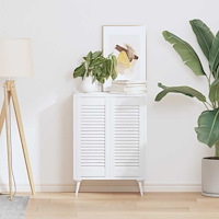 vidaXL Skåpsdörrar lamelldesign 2 st vit 69x29,5 cm