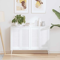 vidaXL Skåpsdörrar lamelldesign 4 st vit 69x29,5 cm