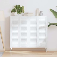 vidaXL Skåpsdörrar lamelldesign 4 st vit 99x29,5 cm
