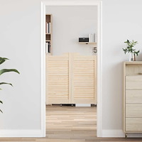 vidaXL Slagdörrar lamelldesign 1-par 80x80 cm massivt trä furu