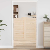 vidaXL Slagdörrar lamelldesign 1-par 100x100 cm massiv trä furu