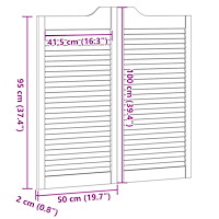 vidaXL Slagdörrar lamelldesign 2-par 100x100 cm massiv trä furu