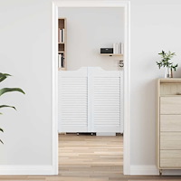 vidaXL Slagdörrar lamelldesign 1-par vit 80x80 cm