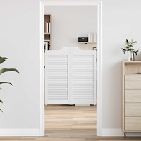 vidaXL Slagdörrar lamelldesign 1-par vit 90x80 cm