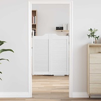 vidaXL Slagdörrar lamelldesign 2-par vit 90x80 cm