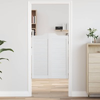 vidaXL Slagdörrar lamelldesign 1-par vit 100x80 cm