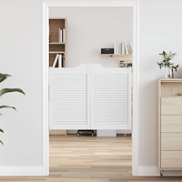 vidaXL Slagdörrar lamelldesign 1-par vit 80x100 cm