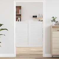 vidaXL Slagdörrar lamelldesign 1-par vit 100x100 cm