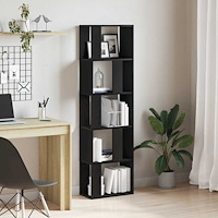 vidaXL Bokskåp/rumsavdelare svart ek 45x24x159 cm konstruerat trä