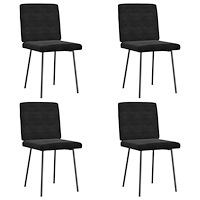 vidaXL Matstolar 4 st svart sammet