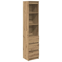 vidaXL Highboard hantverksmässig ek 37,5x35x180 cm konstruerat trä