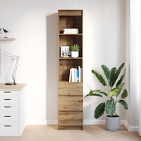 vidaXL Highboard hantverksmässig ek 37,5x35x180 cm konstruerat trä