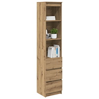 vidaXL Highboard hantverksmässig ek 37,5x35x180 cm konstruerat trä