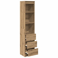 vidaXL Highboard hantverksmässig ek 37,5x35x180 cm konstruerat trä